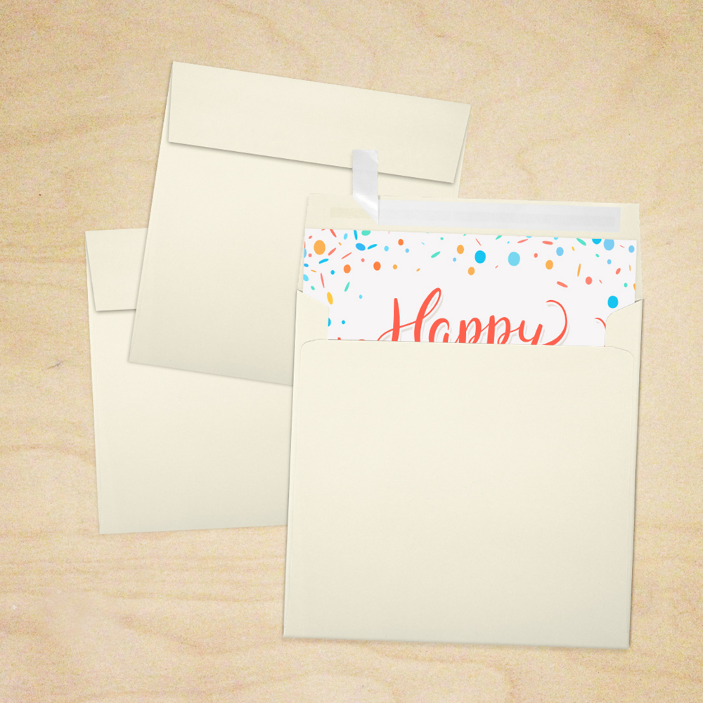 Natural 28lb Cougar 5 1/2 x 5 1/2 Square Premium Envelopes with Peel & Seal