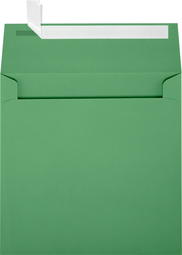 Holiday Green 32lb 5 1/2 x 5 1/2 Square Envelopes with Peel & Seal