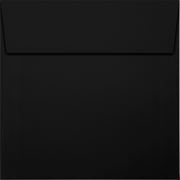 Black Linen 32lb 5 1/2 x 5 1/2 Square Envelopes with Peel & Seal