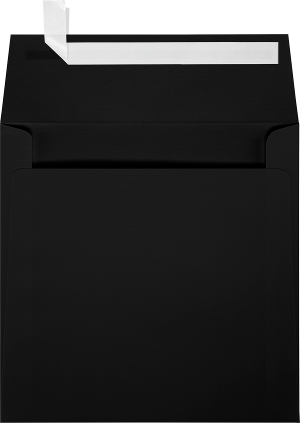 Black Linen 32lb 5 1/2 x 5 1/2 Square Envelopes with Peel & Seal