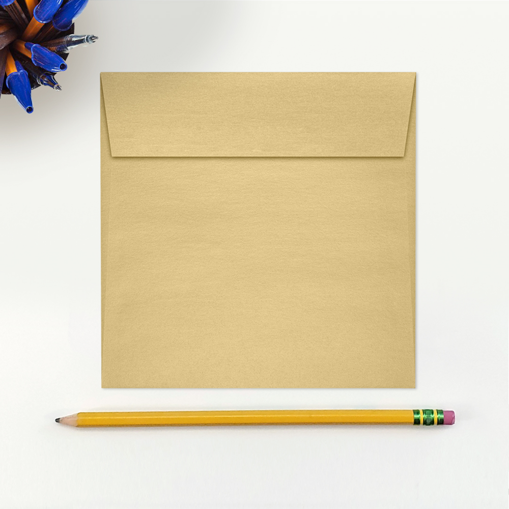 Light Gold Blonde Metallic 32lb 5 1/2 x 5 1/2 Square Envelopes with Peel & Seal