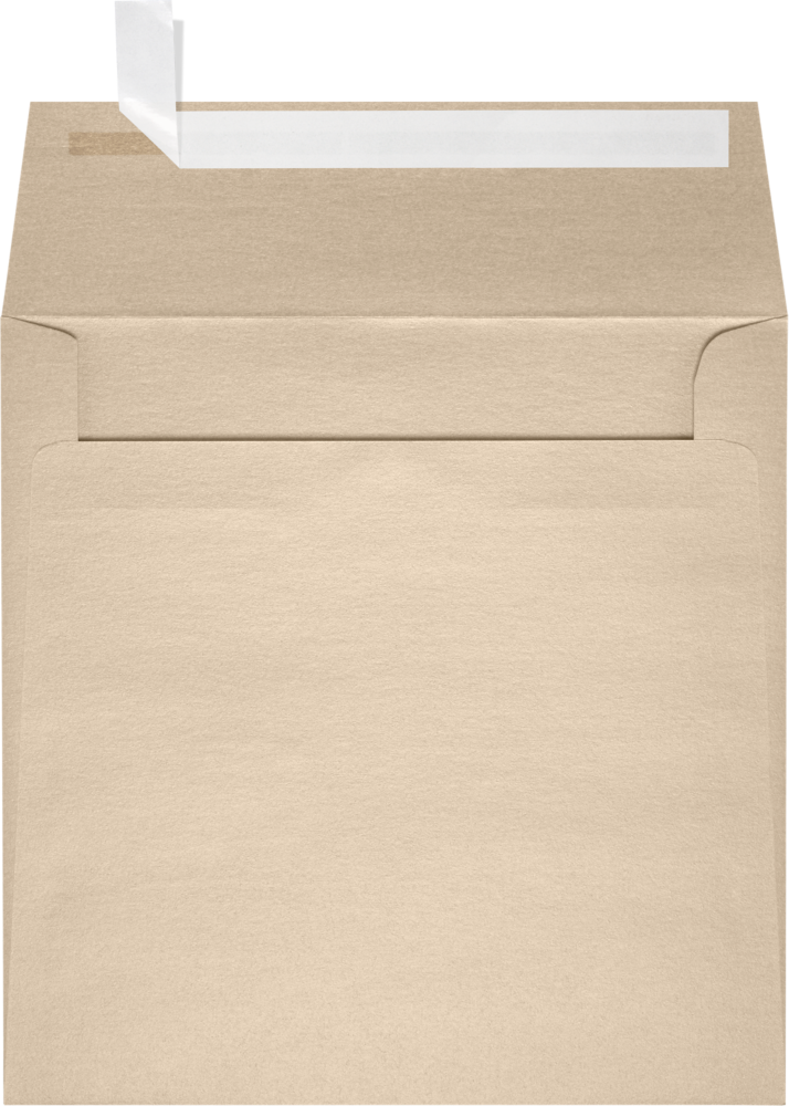 Light Brown Taupe Metallic 32lb 5 1/2 x 5 1/2 Square Envelopes with Peel & Seal