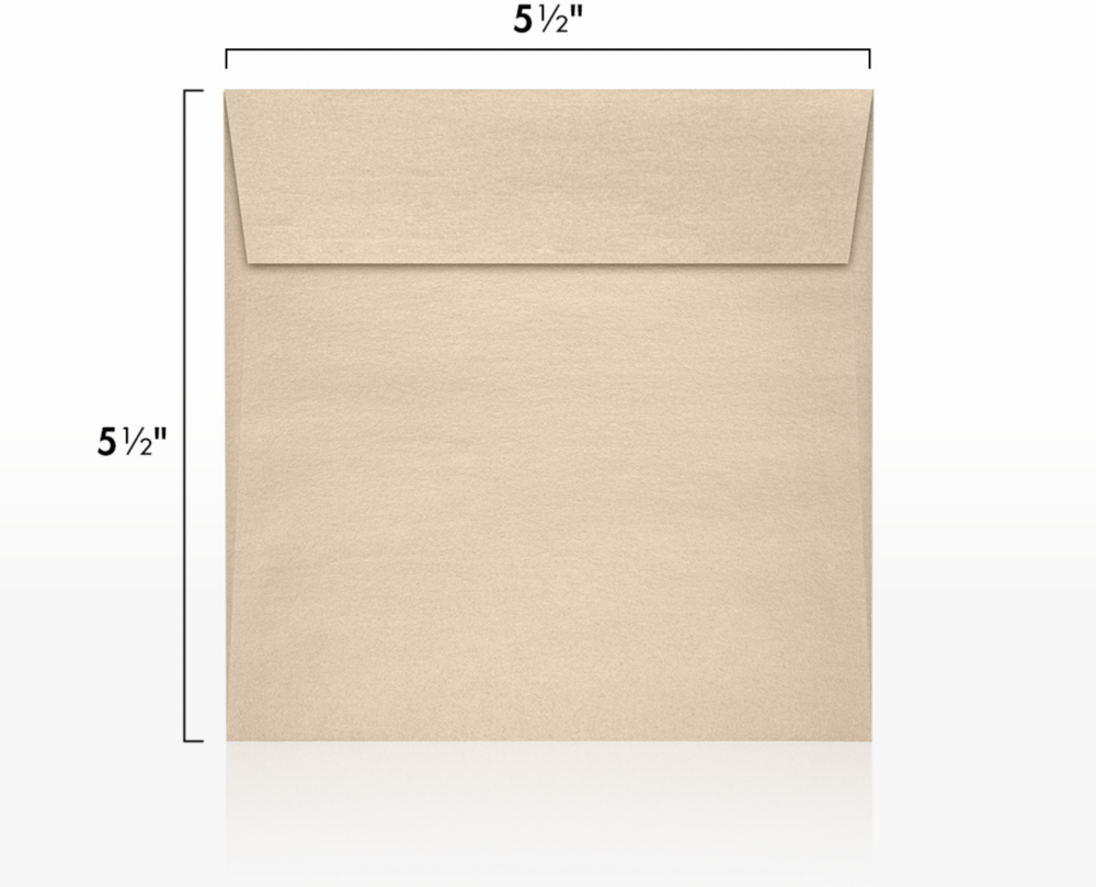 Light Brown Taupe Metallic 32lb 5 1/2 x 5 1/2 Square Envelopes with Peel & Seal