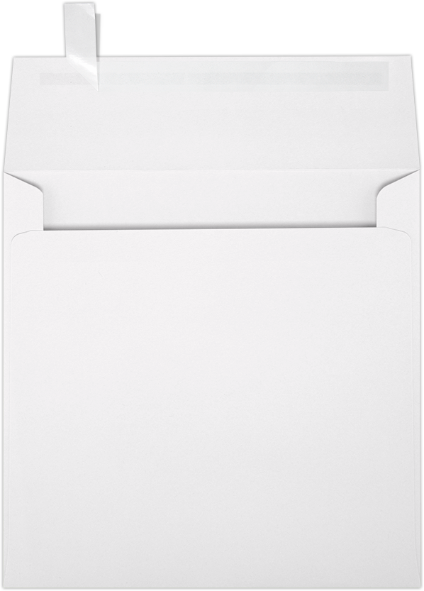 White Recycled 32lb 5 1/2 x 5 1/2 Square Envelopes with Peel & Seal