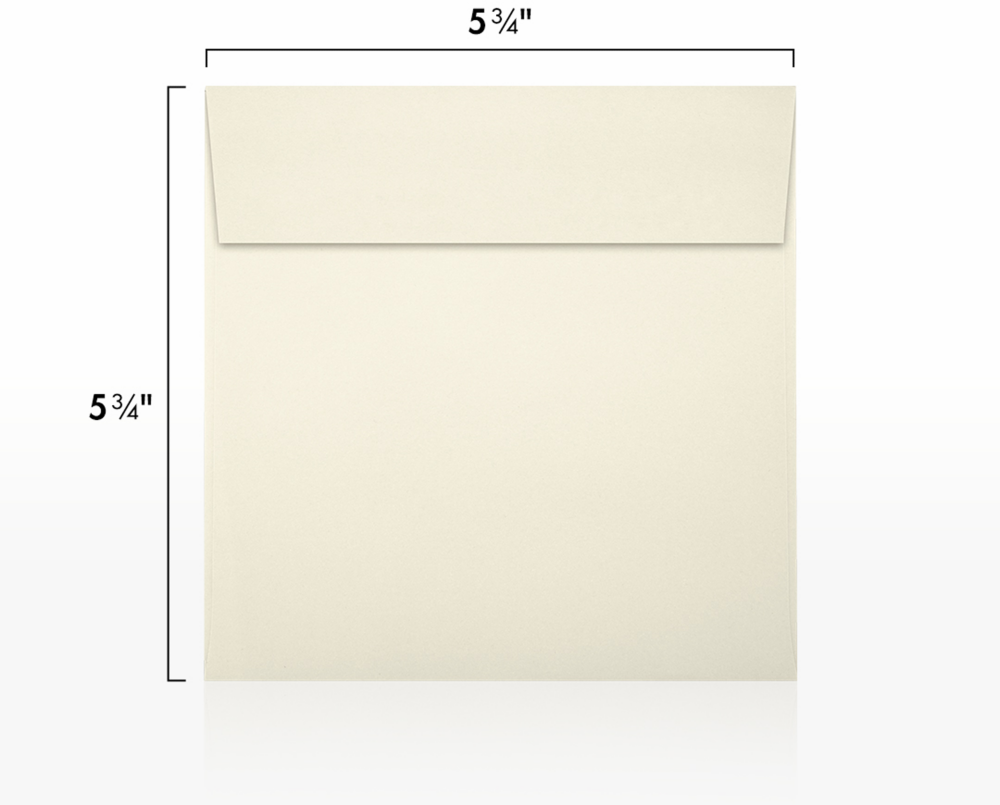 Natural 28lb Cougar 5 3/4 x 5 3/4 Square Premium Envelopes with Peel & Seal