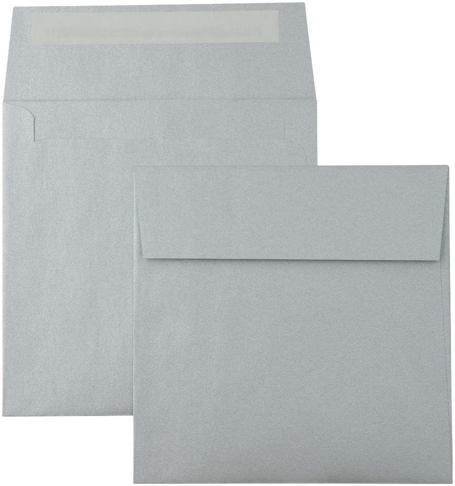 Silver Metallic 32lb 5 3/4 x 5 3/4 Square Envelopes with Peel & Seal
