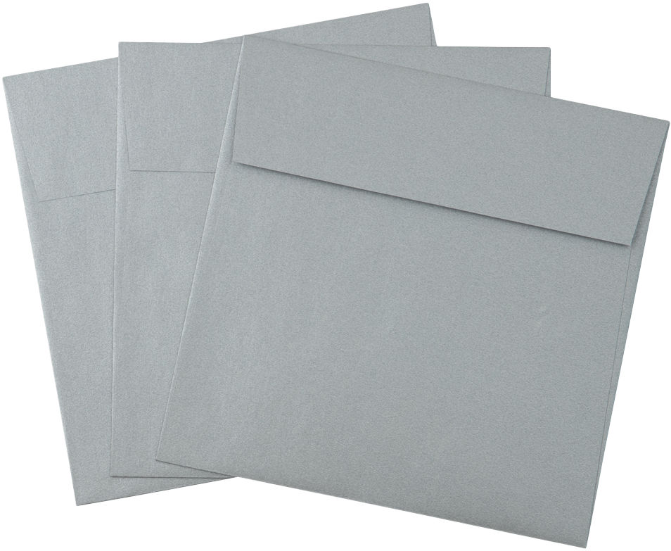 Silver Metallic 32lb 5 3/4 x 5 3/4 Square Envelopes with Peel & Seal
