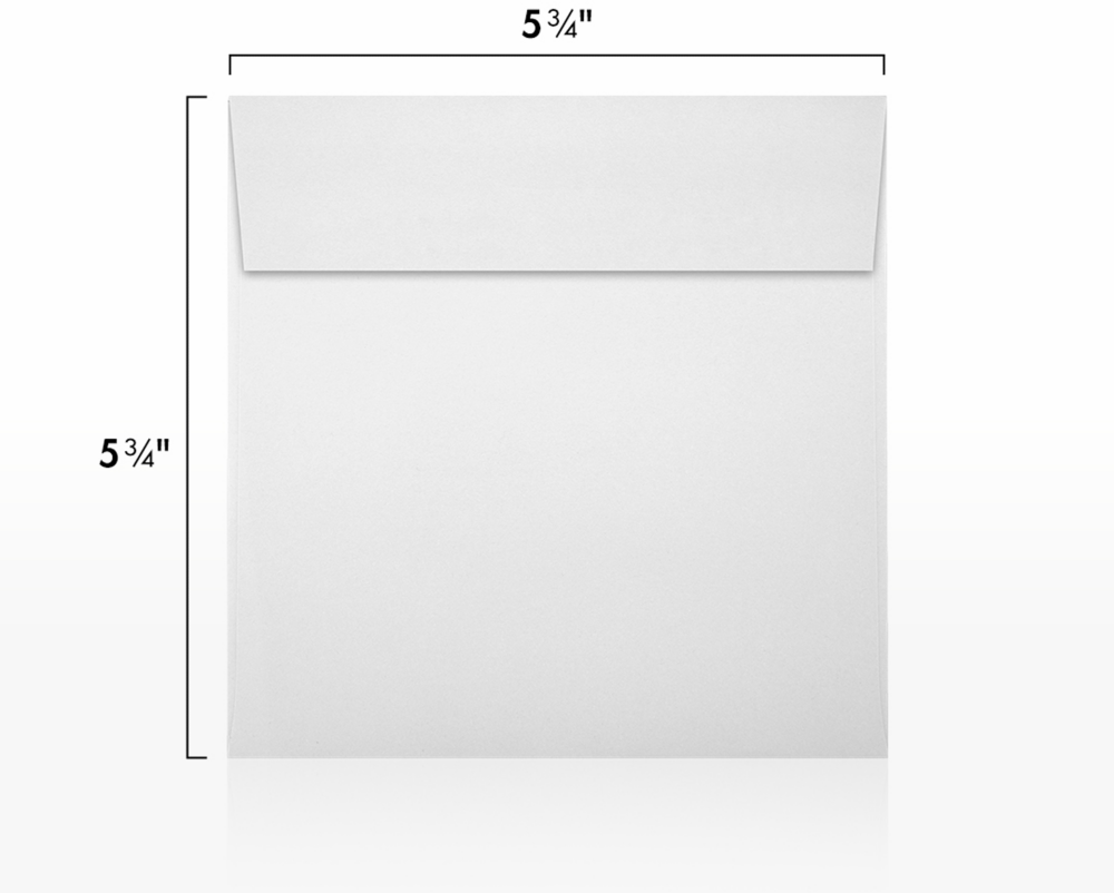 White 28lb 5 3/4 x 5 3/4 Square Envelopes with Peel & Seal