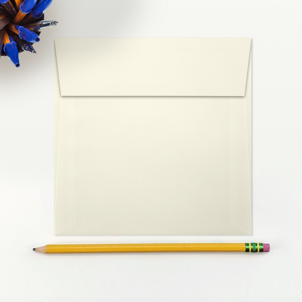 Natural Linen 32lb 5 3/4 x 5 3/4 Square Envelopes with Peel & Seal