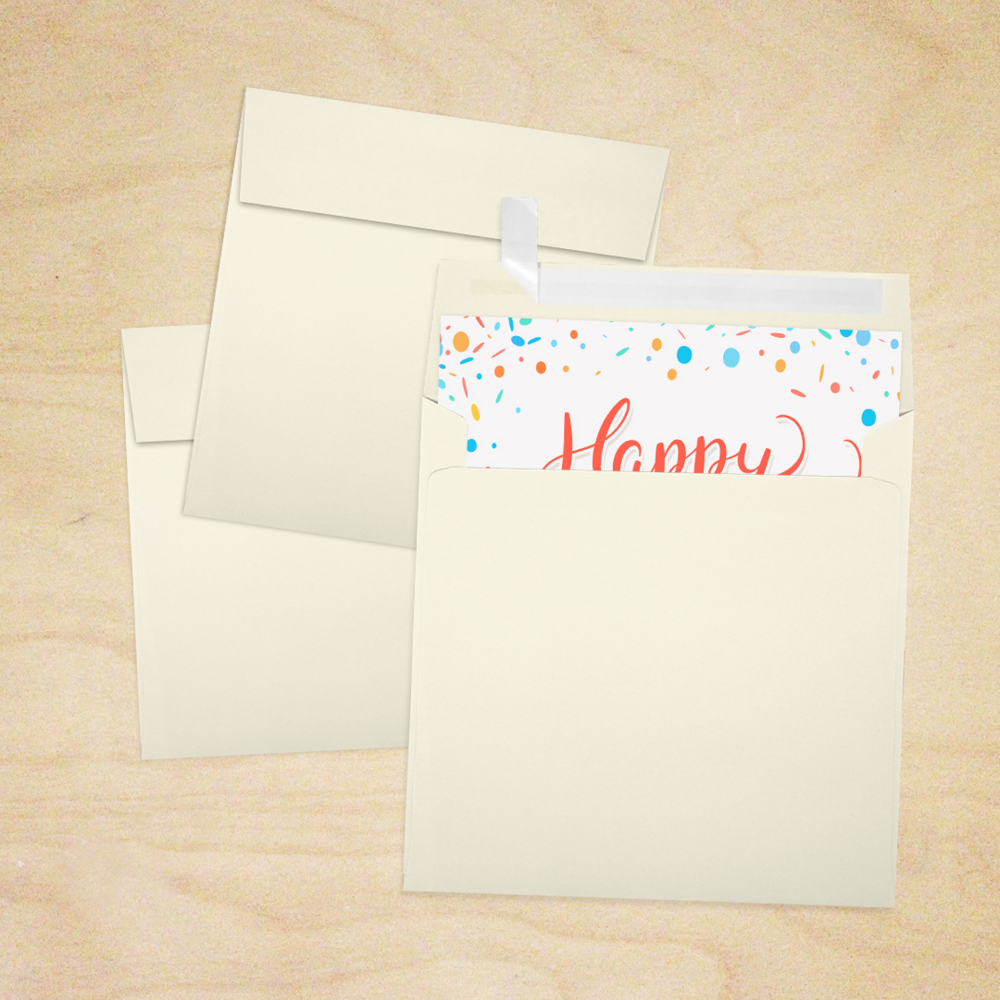 Natural 28lb Cougar 6 x 6 Square Premium Envelopes with Peel & Seal