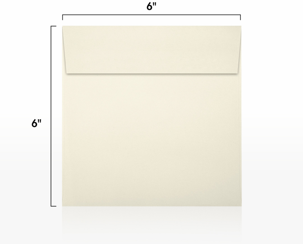 Natural 28lb Cougar 6 x 6 Square Premium Envelopes with Peel & Seal