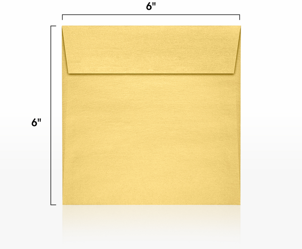 Gold Metallic 32lb 6 x 6 Square Envelopes with Peel & Seal
