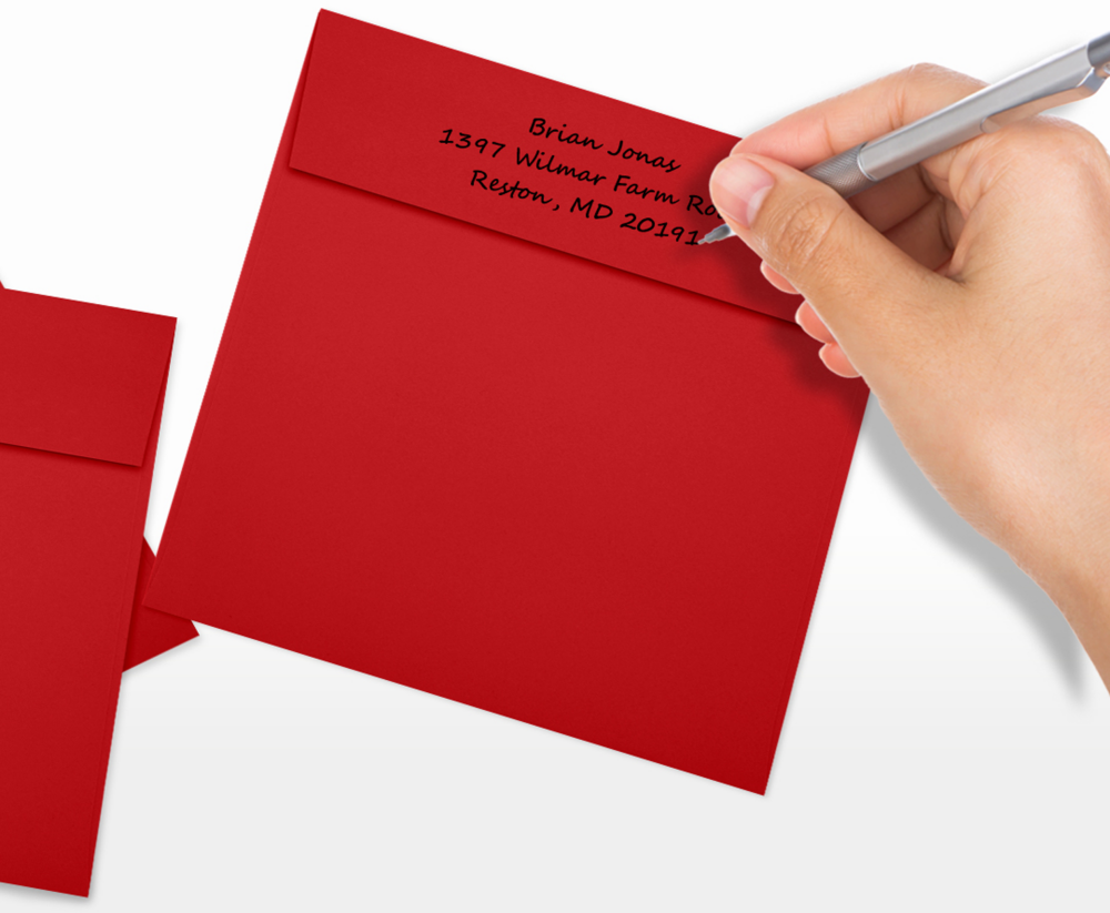 Red 32lb 6 x 6 Square Envelopes with Peel & Seal