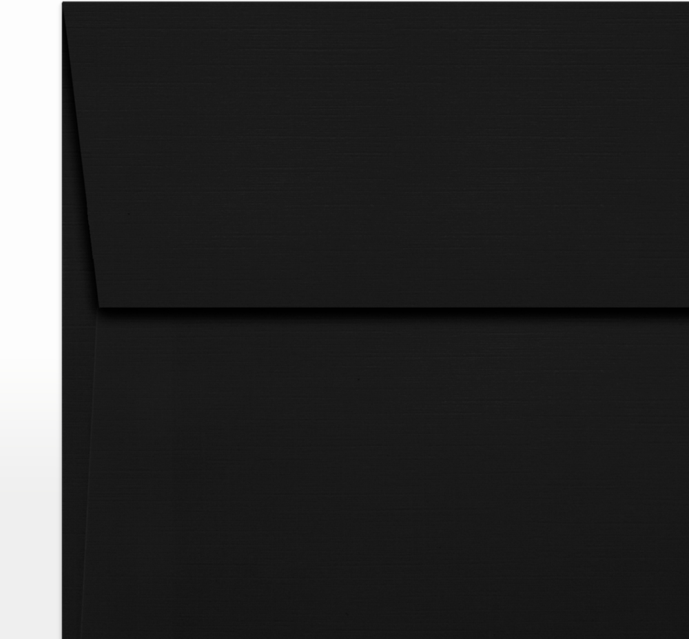 Black Linen 32lb 6 x 6 Square Envelopes with Peel & Seal