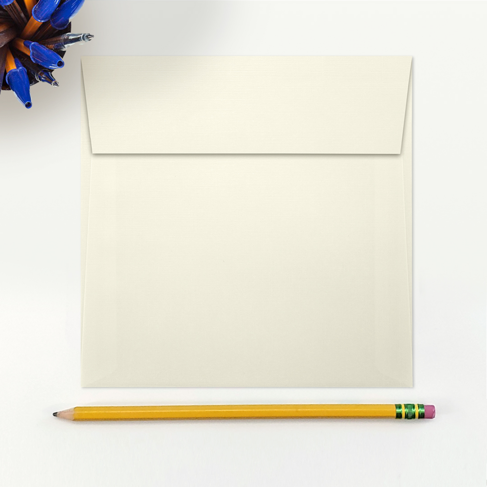Natural Linen 32lb 6 x 6 Square Envelopes with Peel & Seal