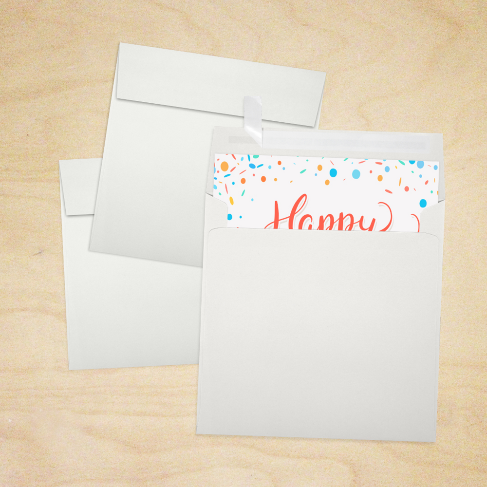 Natural 100% Cotton 32lb 6 x 6 Square Envelopes with Peel & Seal