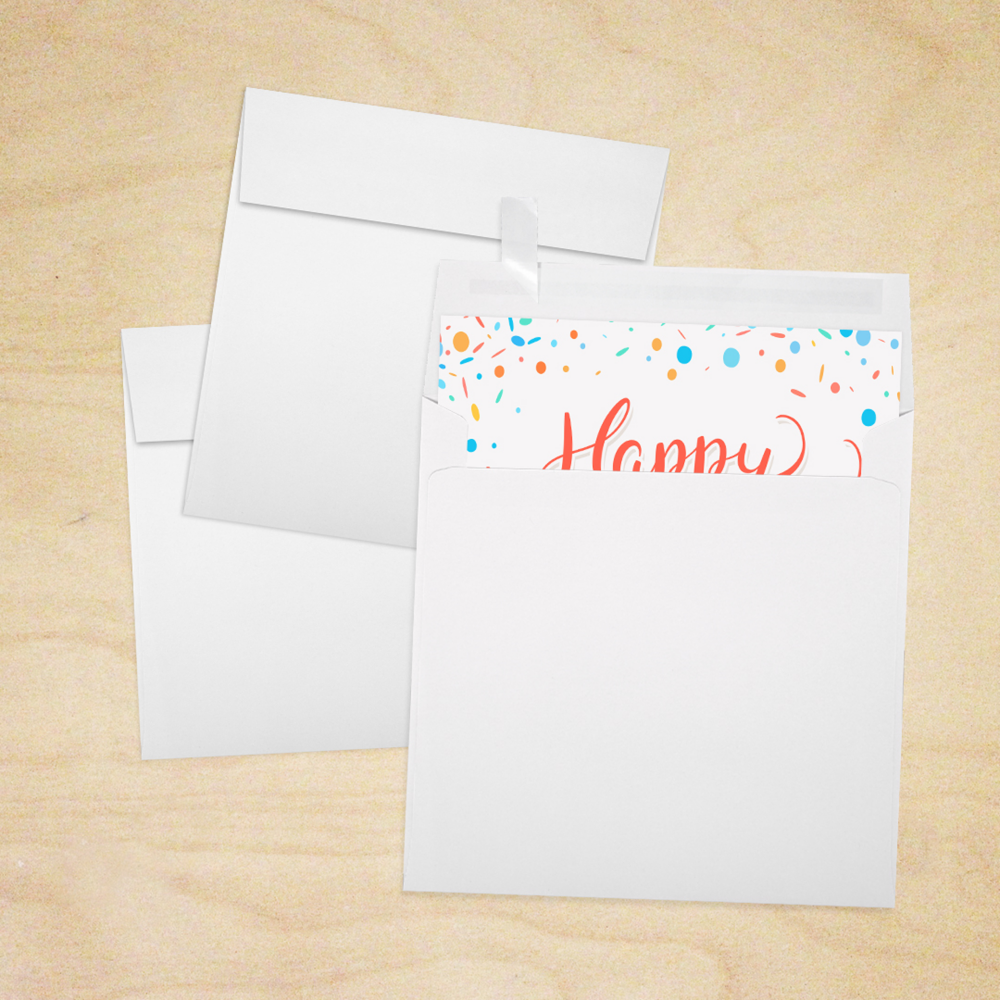 White Recycled 32lb 6 x 6 Square Envelopes with Peel & Seal