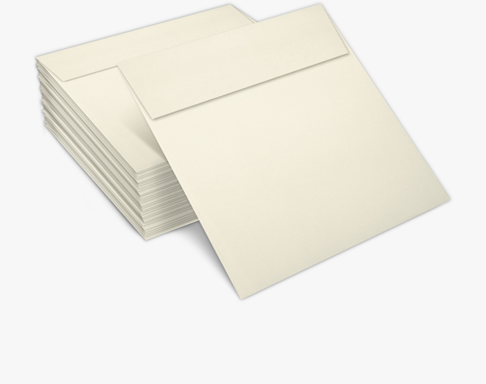 Natural 28lb Cougar 6 1/4 x 6 1/4 Square Premium Envelopes with Peel & Seal