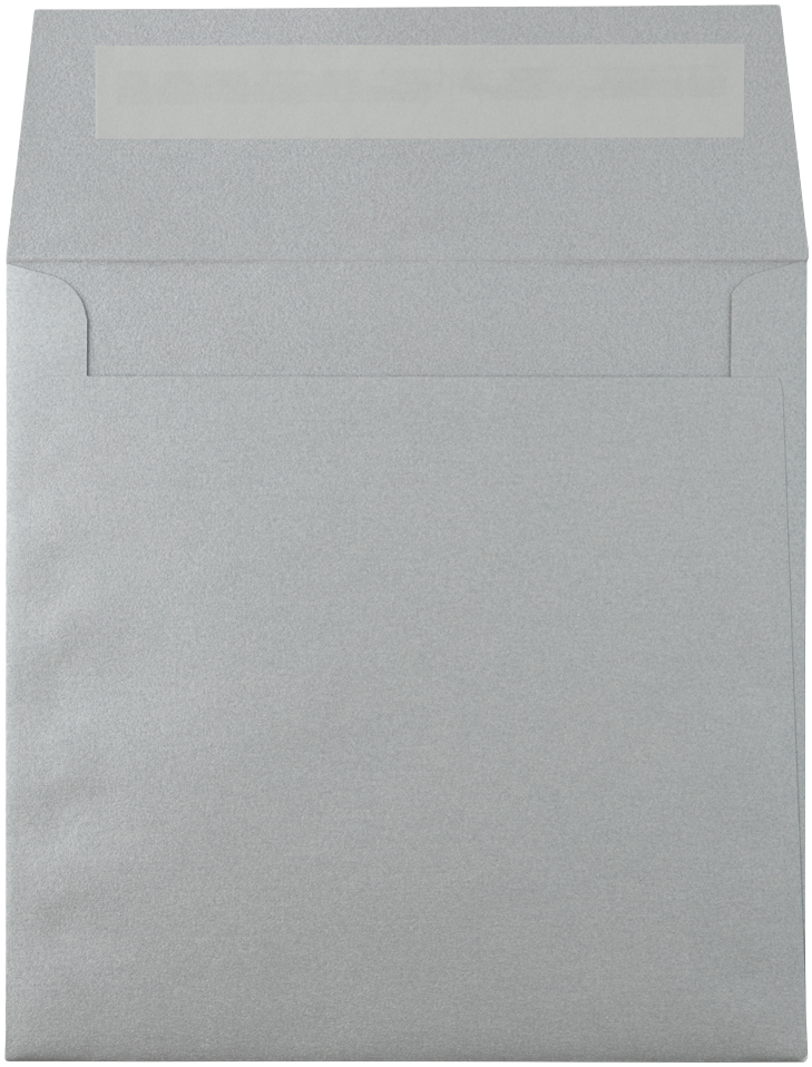 Silver Metallic 32lb 6 1/4 x 6 1/4 Square Envelopes with Peel & Seal