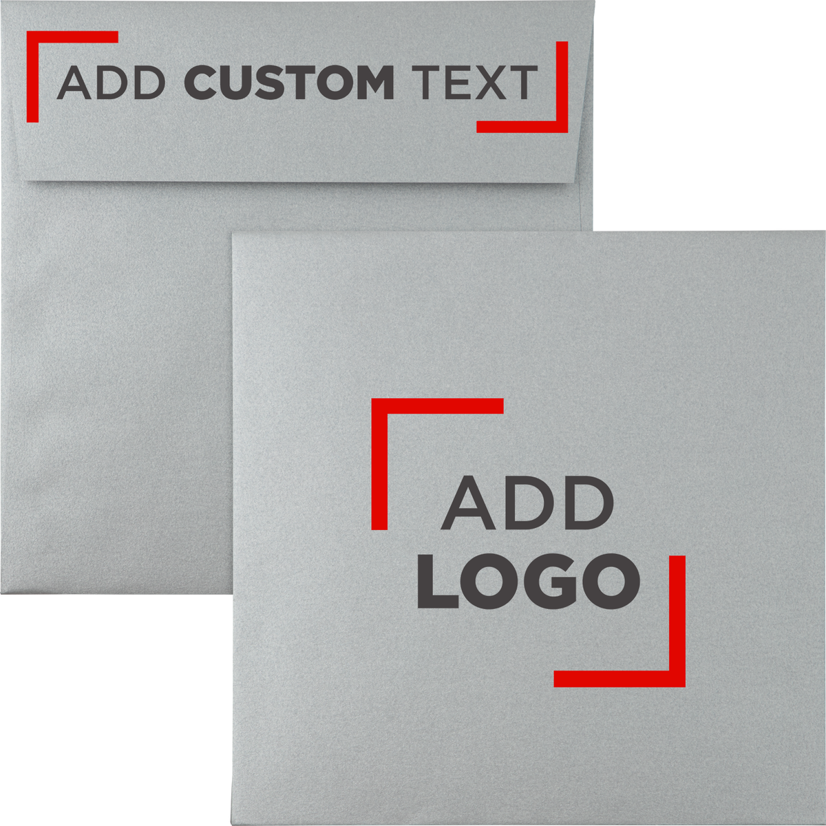 Silver Metallic 32lb 6 1/4 x 6 1/4 Square Envelopes with Peel & Seal