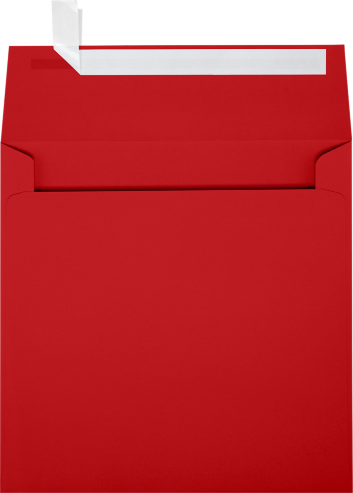 Red 24lb 6 1/4 x 6 1/4 Square Envelopes with Peel & Seal