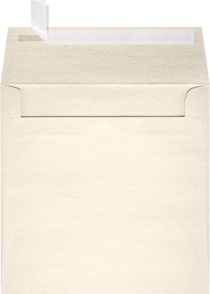 Champagne Ivory Metallic 32lb 6 1/4 x 6 1/4 Square Envelopes with Peel & Seal