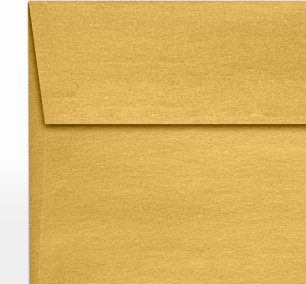 Gold Metallic 32lb 6 1/2 x 6 1/2 Square Envelopes with Peel & Seal