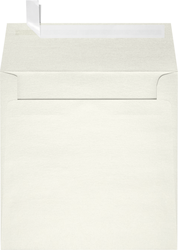 White Quartz Metallic 32lb 6 1/2 x 6 1/2 Square Envelopes with Peel & Seal