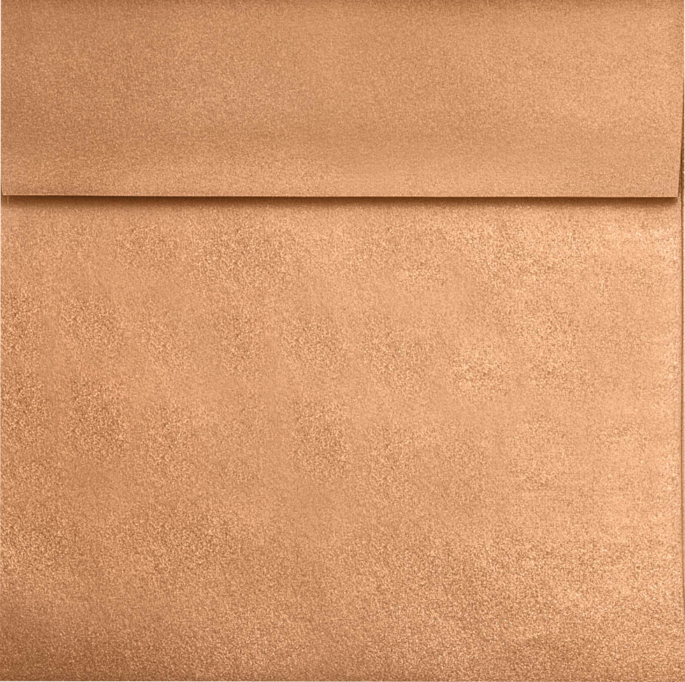 Copper Brown Metallic 32lb 6 1/2 x 6 1/2 Square Envelopes with Peel & Seal