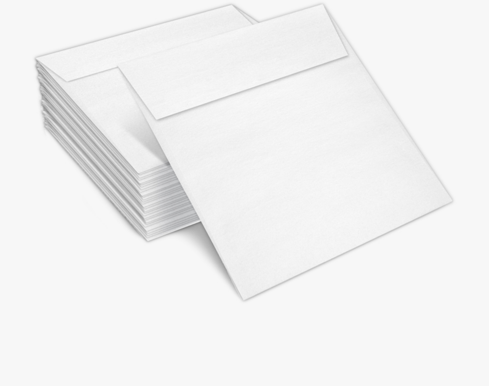 Crystal White Metallic 32lb 6 1/2 x 6 1/2 Square Envelopes with Peel & Seal