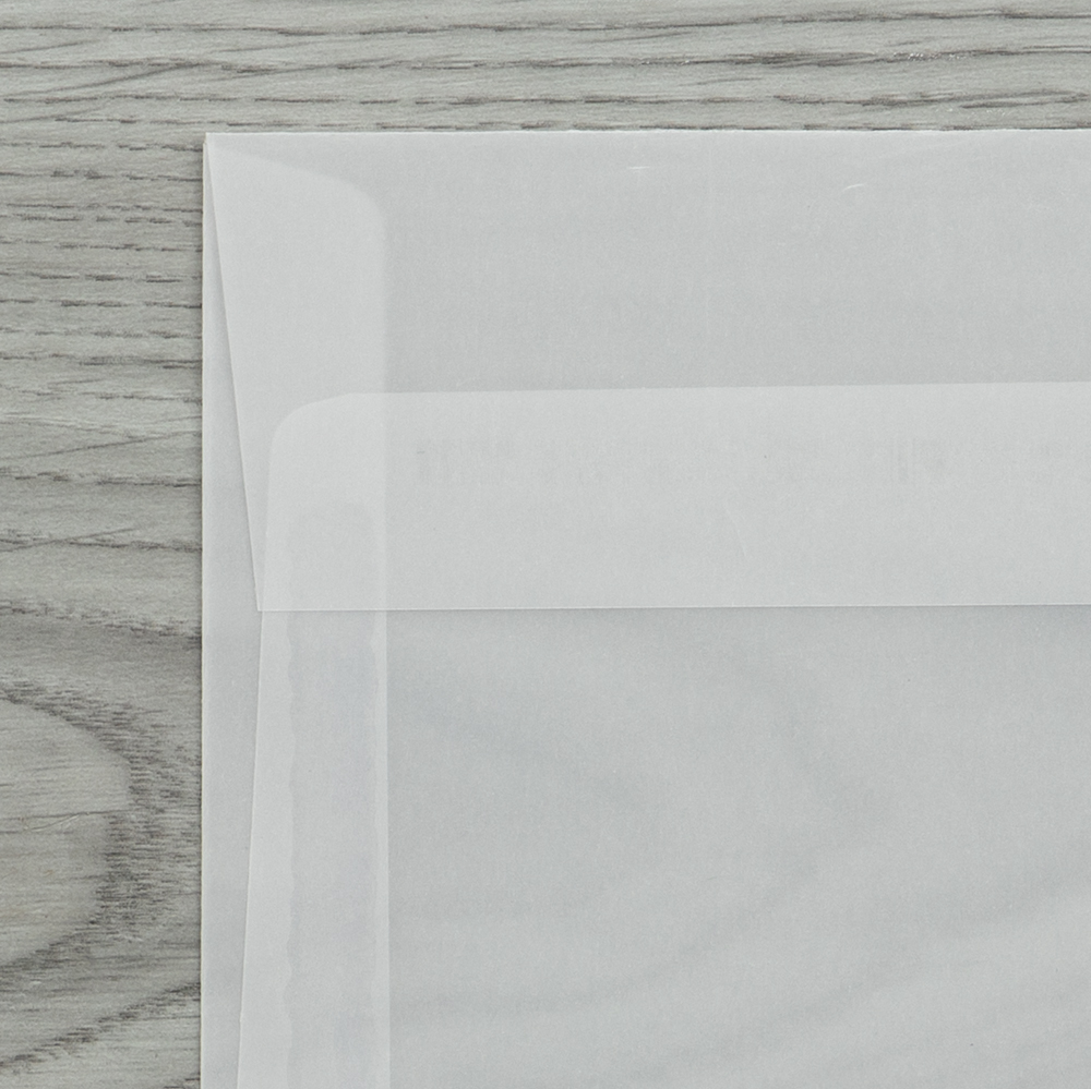 Clear Translucent 30lb 6 1/2 x 6 1/2 Square Envelopes with Peel & Seal