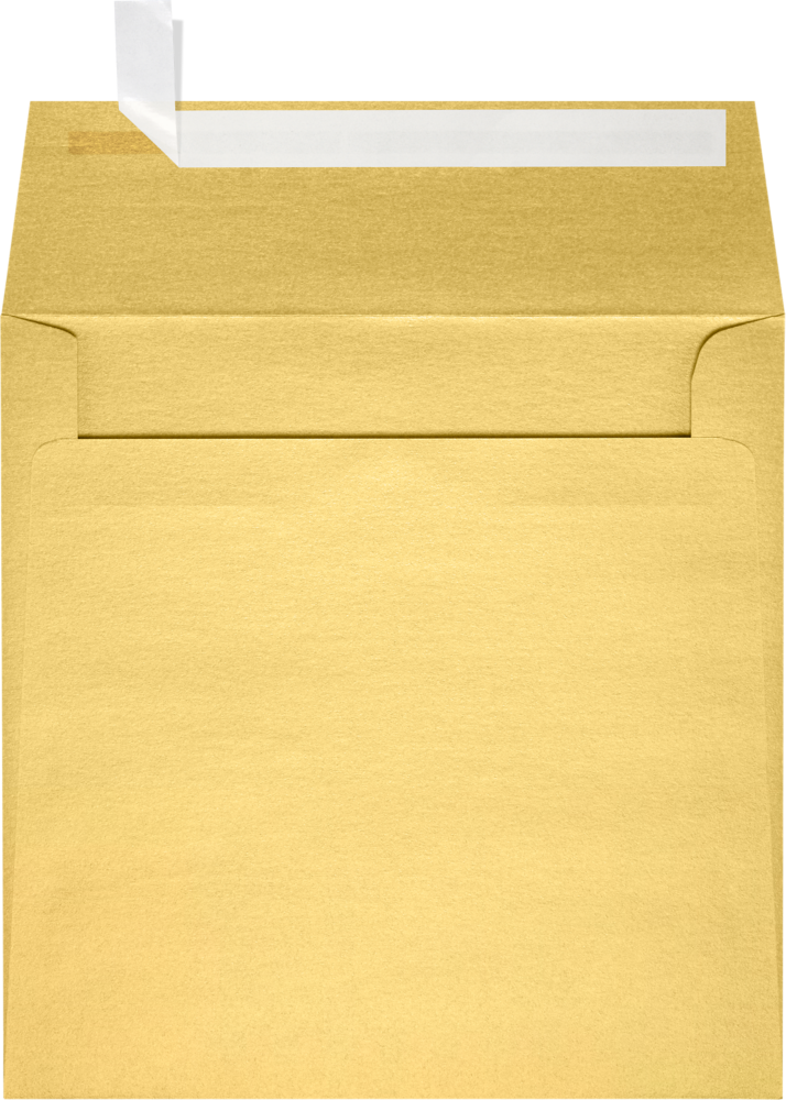 Gold Metallic 32lb 7 x 7 Square Envelopes with Peel & Seal