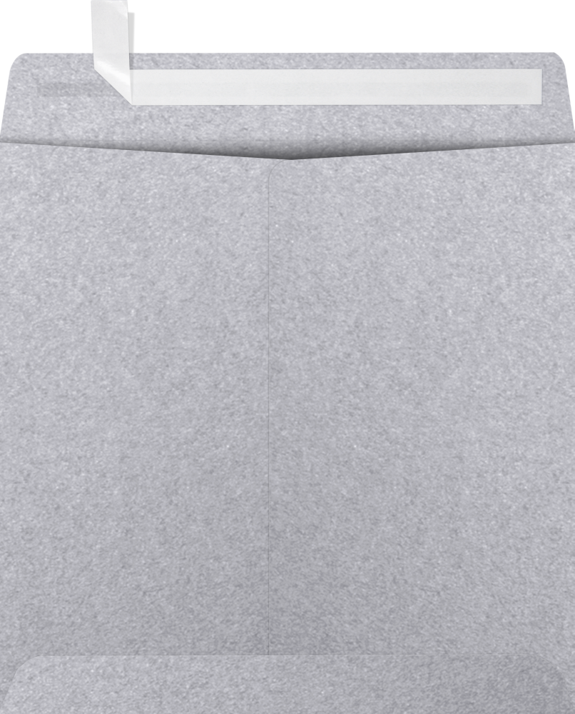 Silver Metallic 32lb 7 1/2 x 7 1/2 Square Envelopes with Peel & Seal