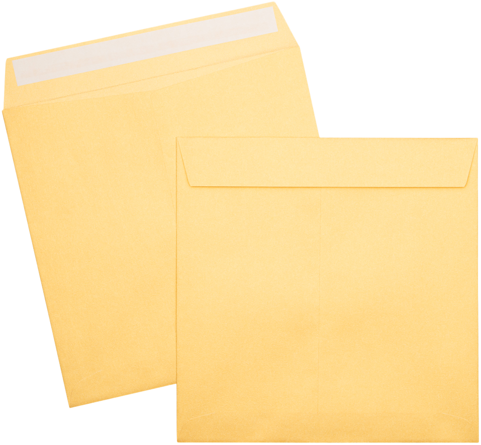 Gold Metallic 32lb 8 x 8 Square Envelopes with Peel & Seal