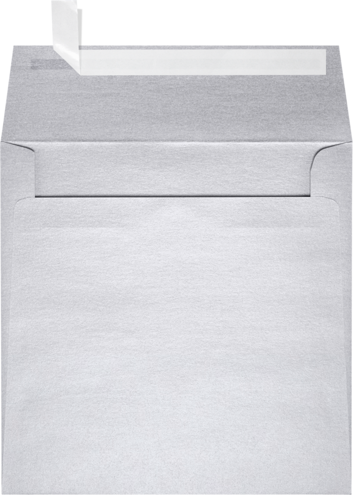 Silver Metallic 32lb 8 1/2 x 8 1/2 Square Envelopes with Peel & Seal