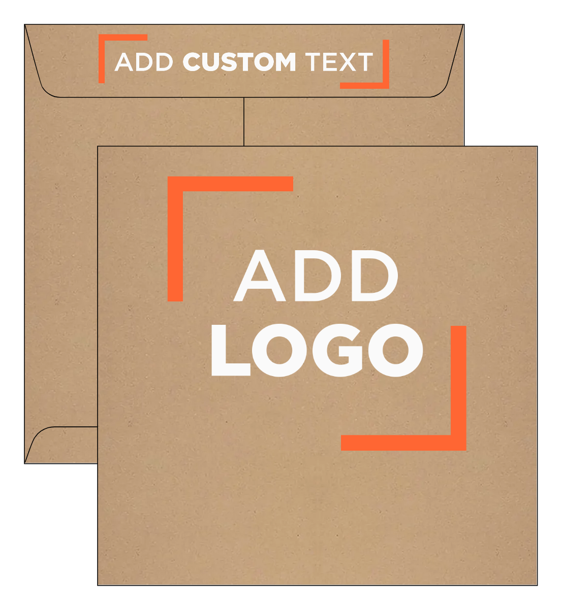 Grocery Bag 28lb 9 x 9 Square Envelopes with Peel & Seal