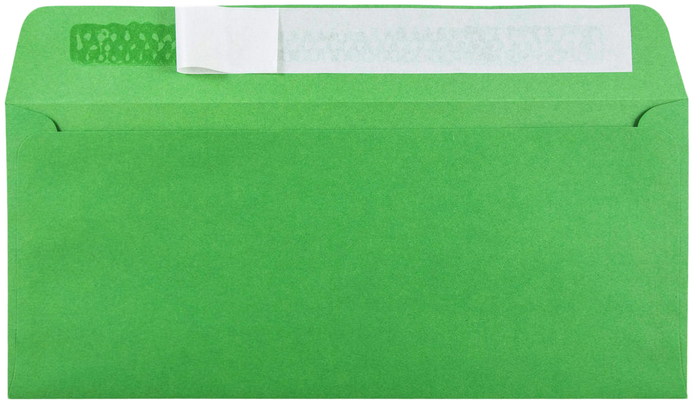 Holiday Green 32lb #10 Square Flap Envelopes (4 1/8 x 9 1/2) with Peel & Seal