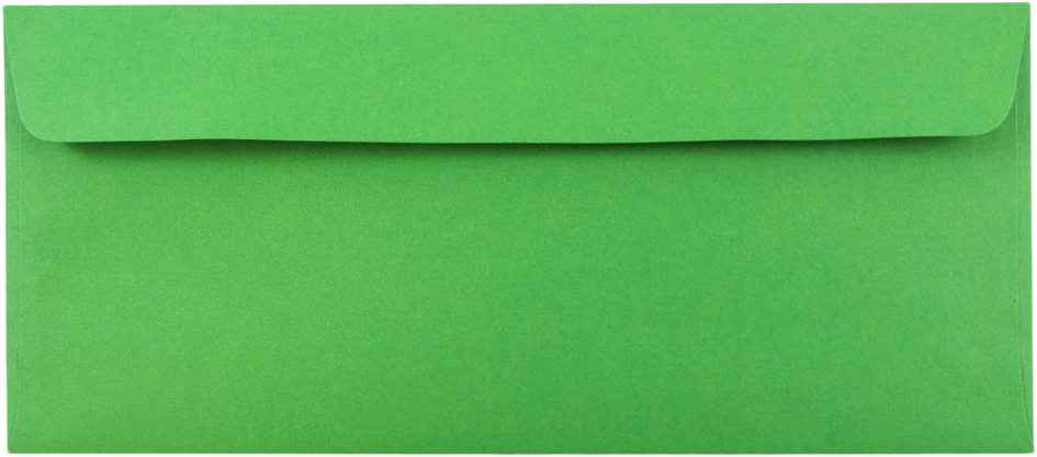 Holiday Green 32lb #10 Square Flap Envelopes (4 1/8 x 9 1/2) with Peel & Seal
