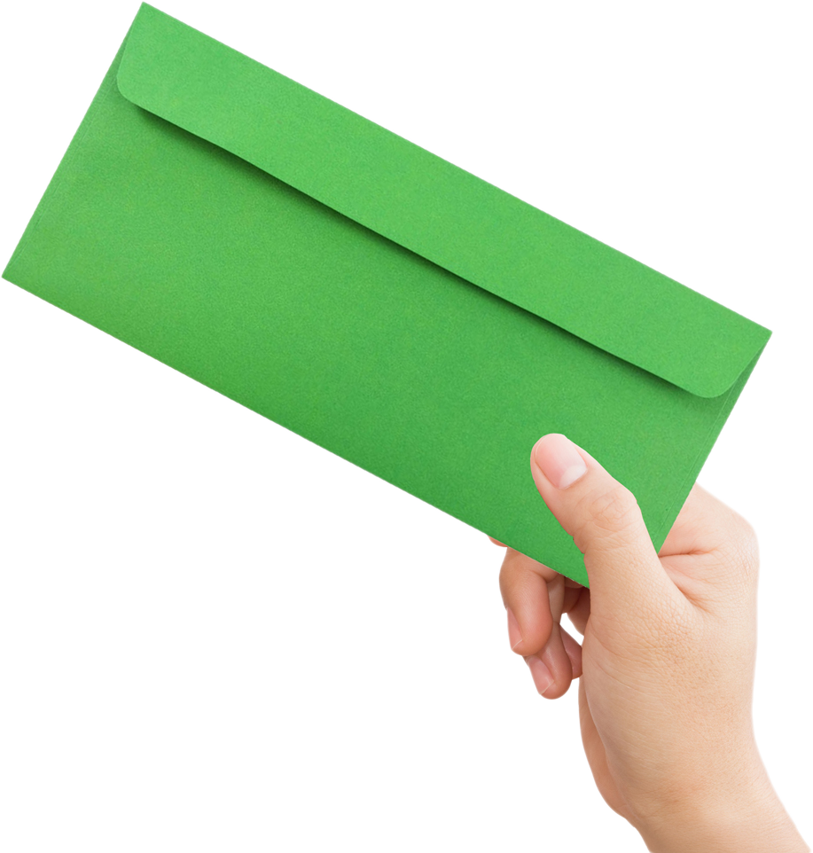 Holiday Green 32lb #10 Square Flap Envelopes (4 1/8 x 9 1/2) with Peel & Seal