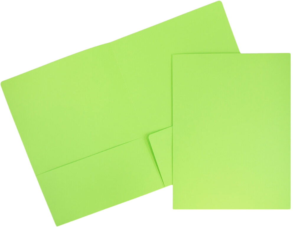 Lime Green 9 x 12 Matte Folders