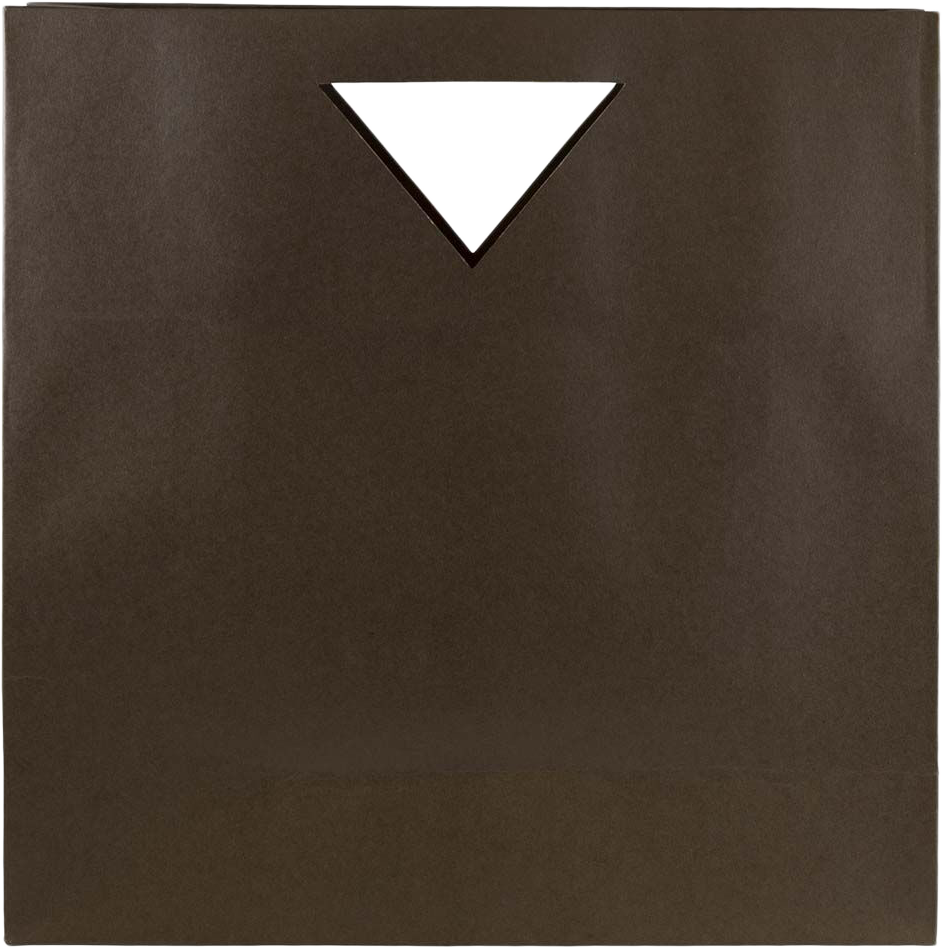 Chocolate Large Matte Bags with Die-Cut Handles (15 x 15 x 5 1/2)