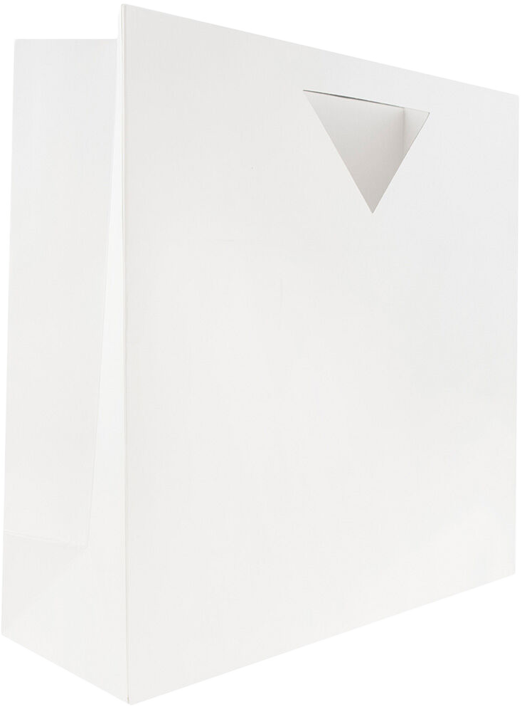 White Large Matte Bags with Die-Cut Handles (15 x 15 x 5 1/2)