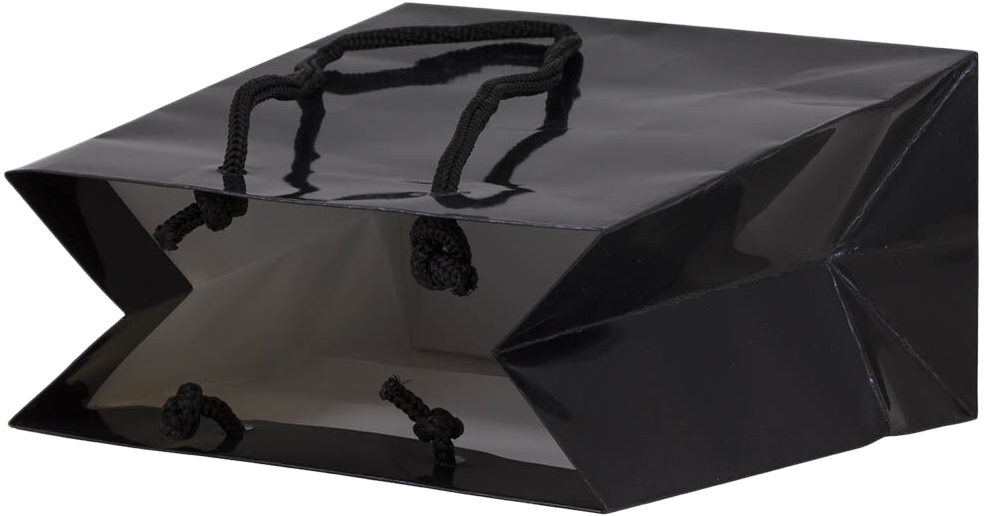 Black Small Glossy Gift Bags (6 1/2 x 6 1/2 x 3 1/2)