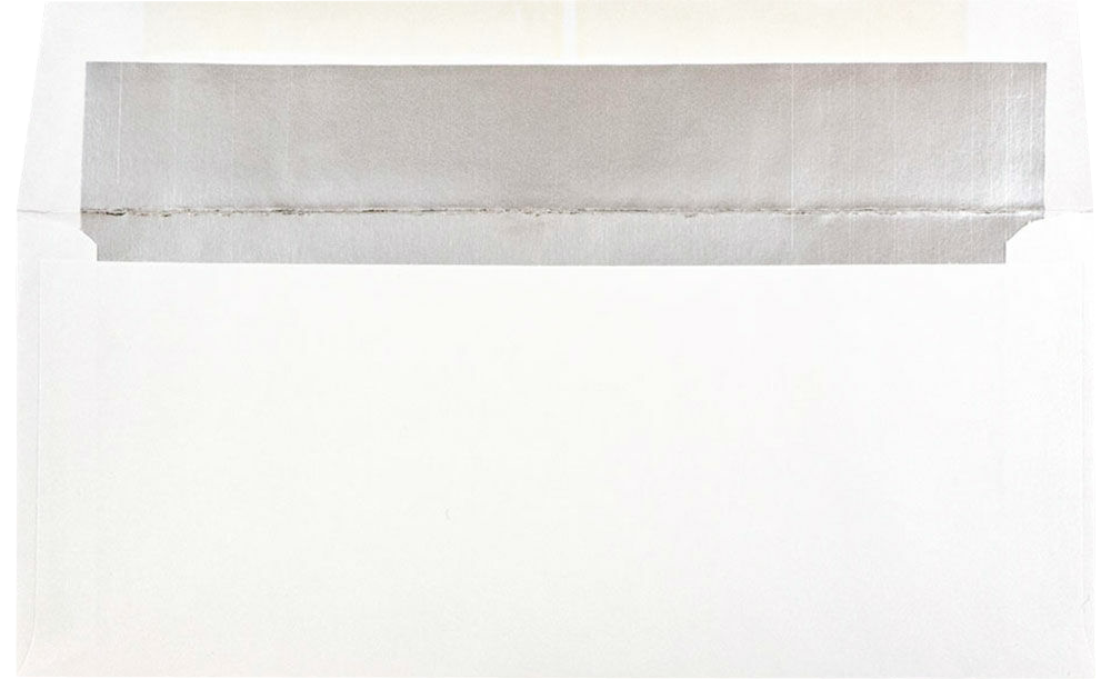 White with Silver Foil Lining 24lb 3 7/8 x 8 1/8 Invitation Envelopes