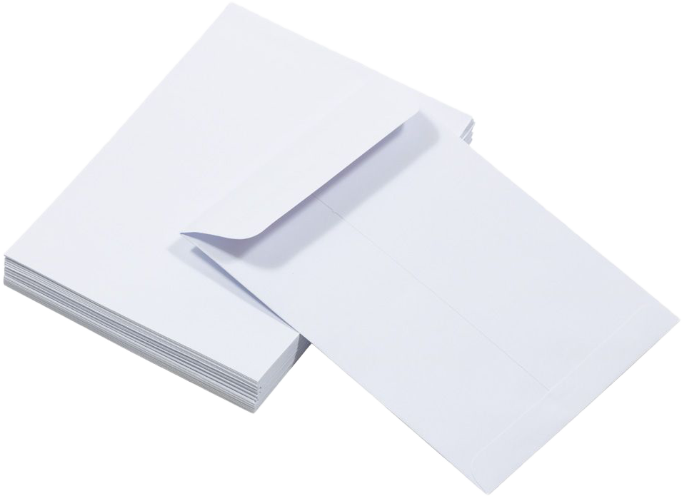 White 28lb 5 1/2 x 7 1/2 Open End Envelopes with Peel & Seal