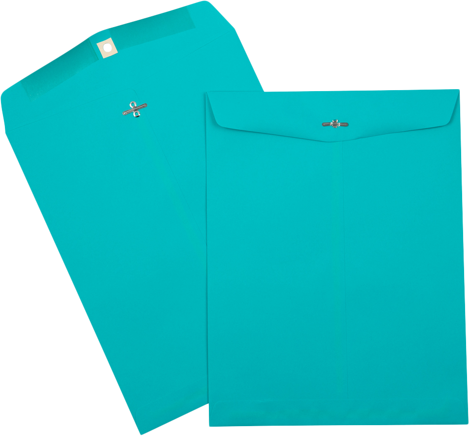 Sea Blue 24lb 10 x 13 Open End Envelopes with Clasp
