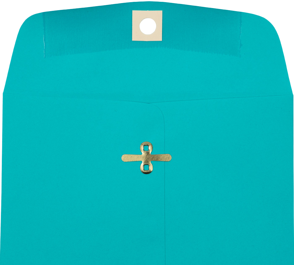 Sea Blue 24lb 6 x 9 Open End Envelopes with Clasp