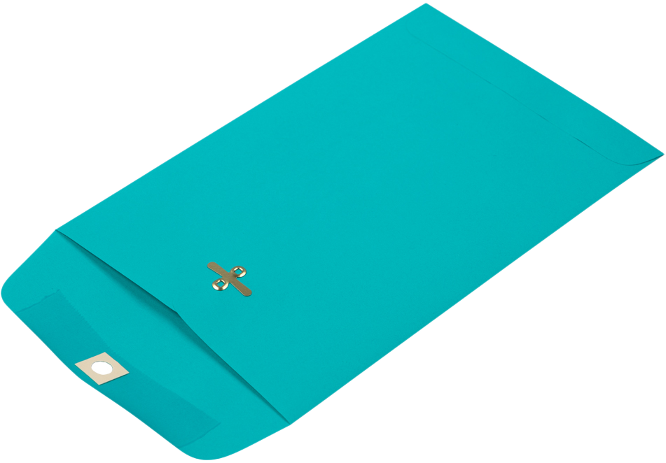 Sea Blue 24lb 6 x 9 Open End Envelopes with Clasp