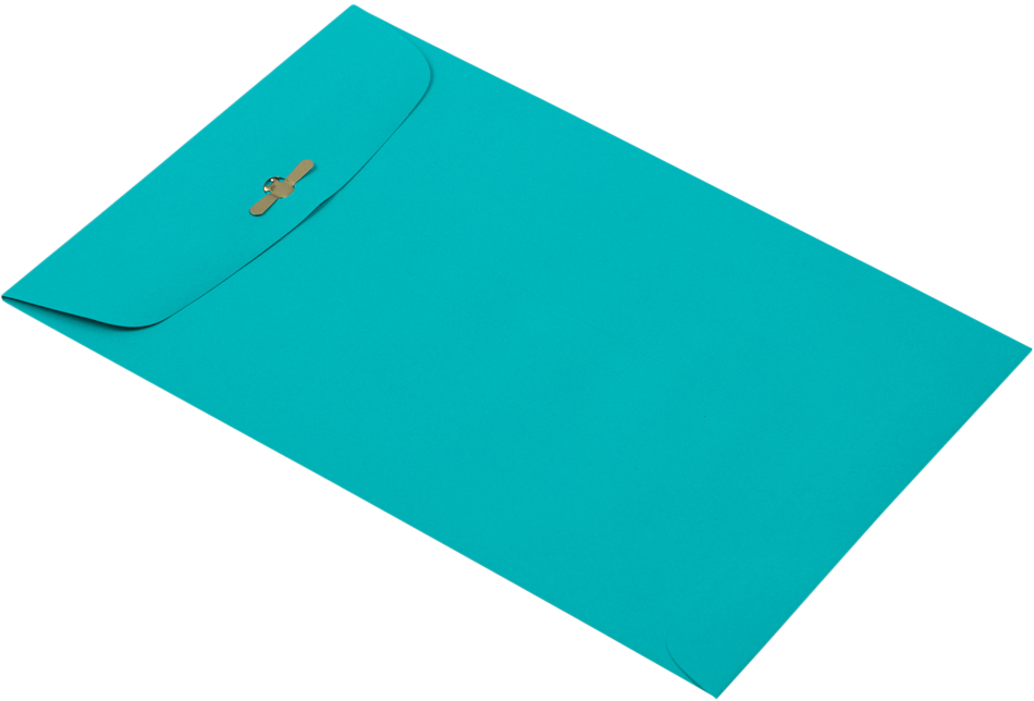 Sea Blue 24lb 6 x 9 Open End Envelopes with Clasp