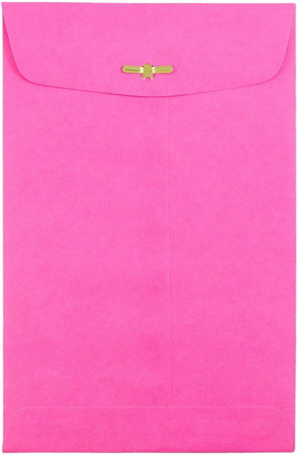 Fuchsia Pink Magenta 24lb 6 x 9 Open End Envelopes with Clasp